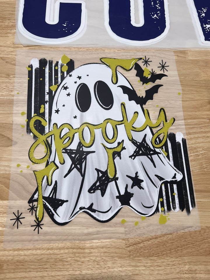 Pick Your Print – Spooky Ghost (Yellow Drip) DTF transfer