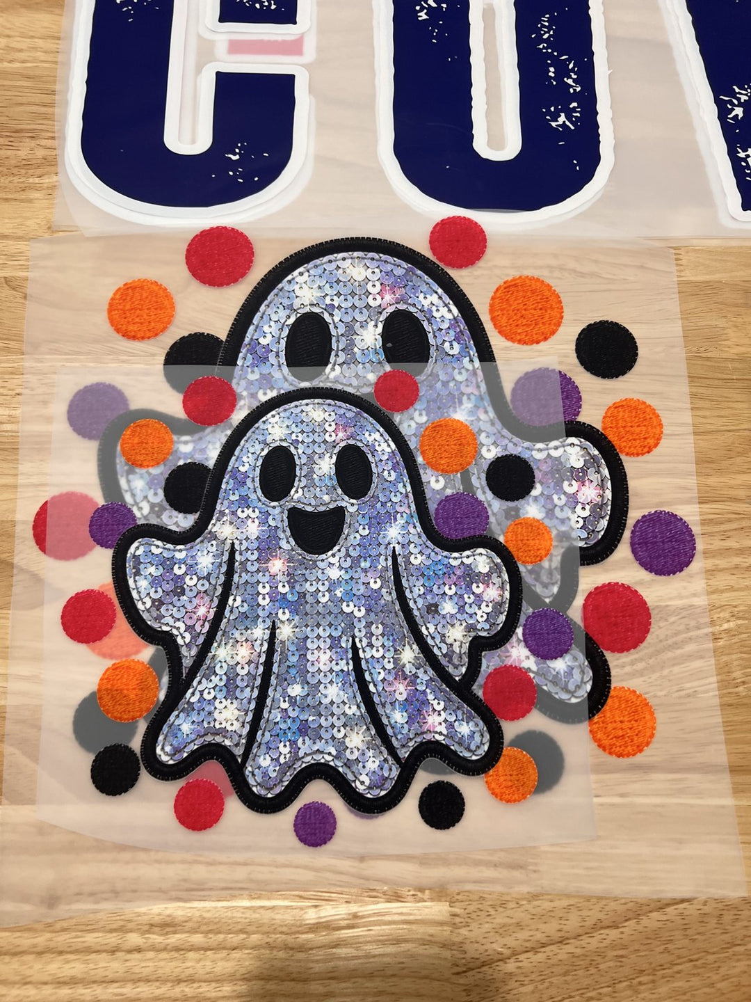 Pick Your Print – Glitter Ghosts Polka Dot – Youth DTF transfer