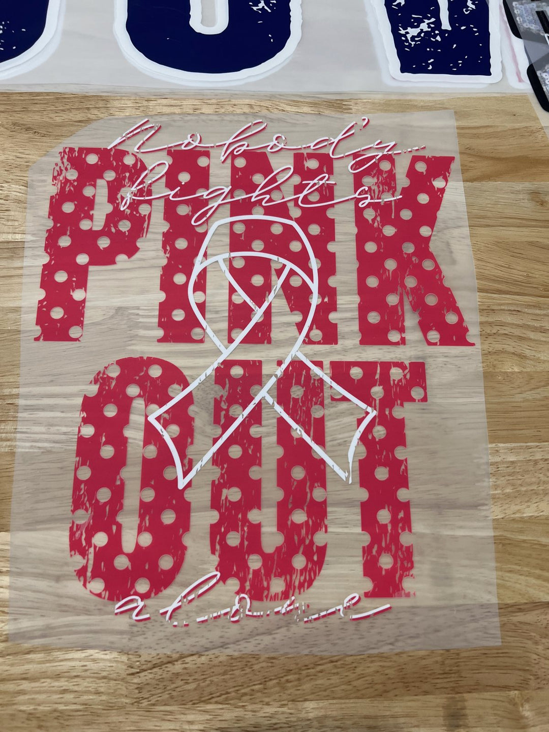 Pick Your Print – Pink Out Polka Dot Ribbon DTF transfer