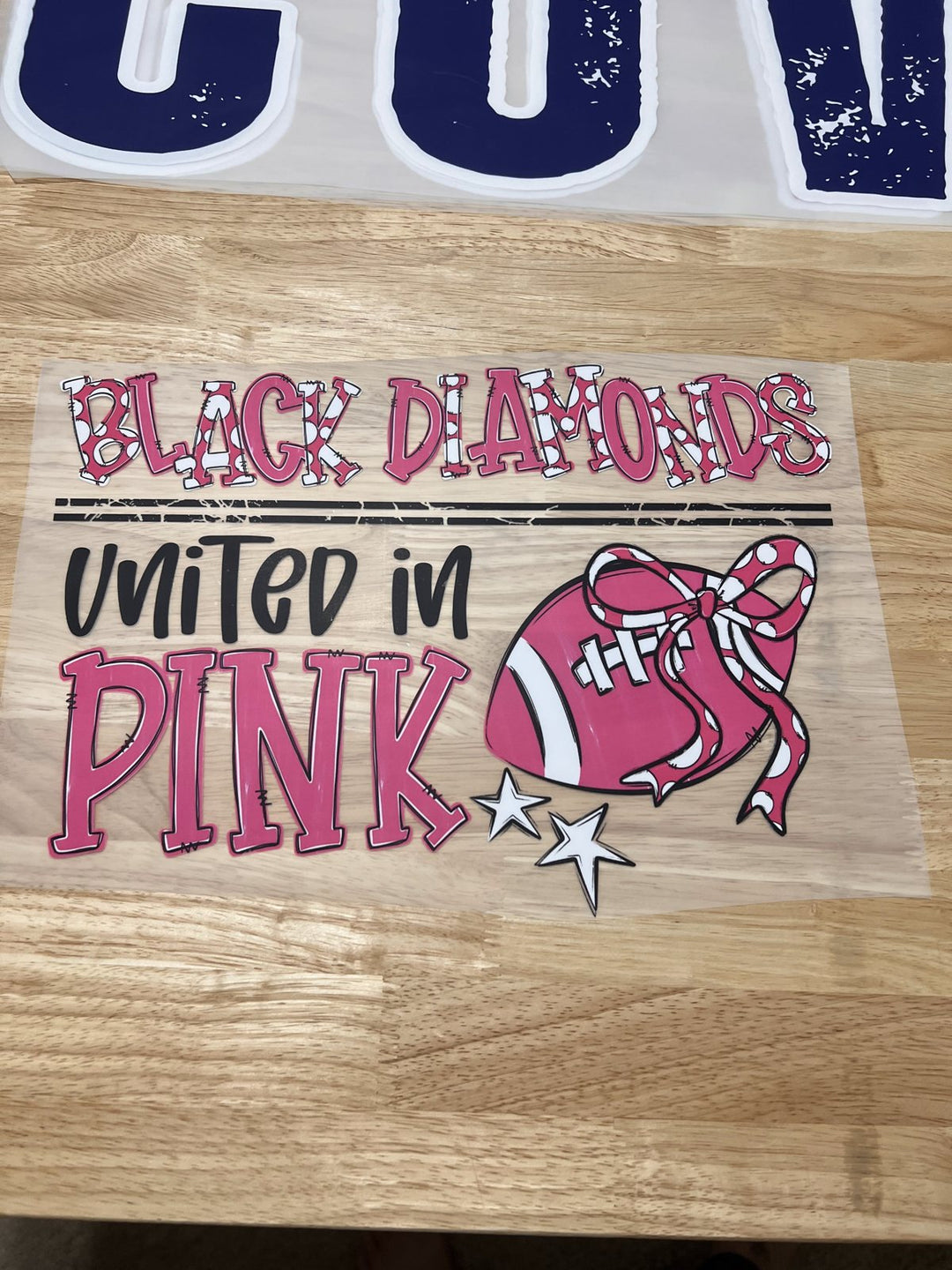 Pick Your Print – Black Diamonds United in Pink DTF transfer