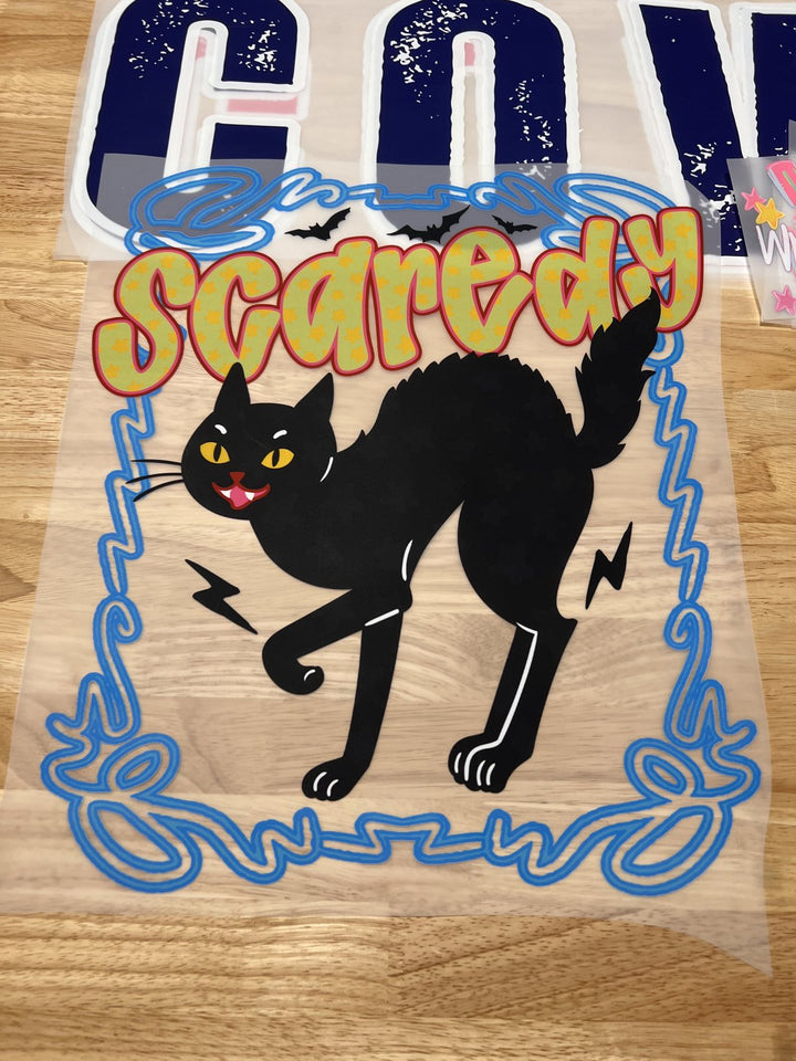 Pick Your Print – Scaredy Cat – Oversized DTF transfer