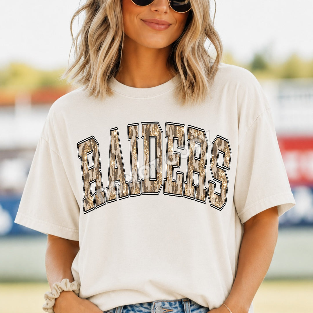 Raiders Camo Leopard mascot DTF transfer