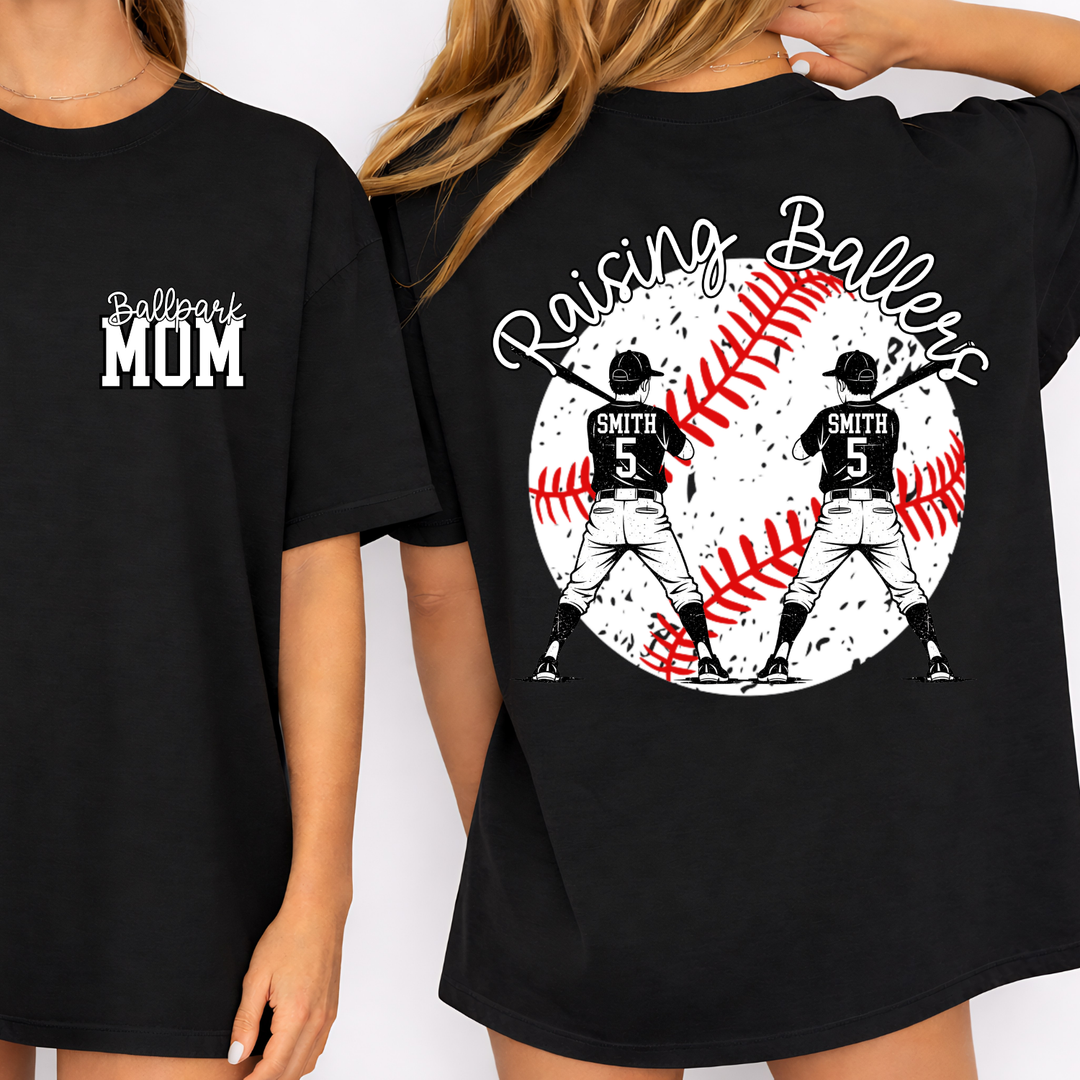 Raising Ballers Baseball customizable DTF transfer