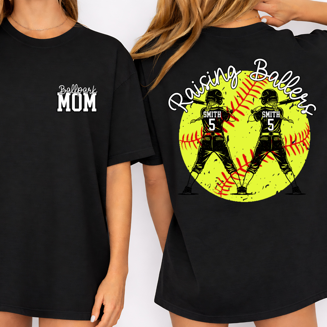 Raising Ballers Softball customizable DTF transfer