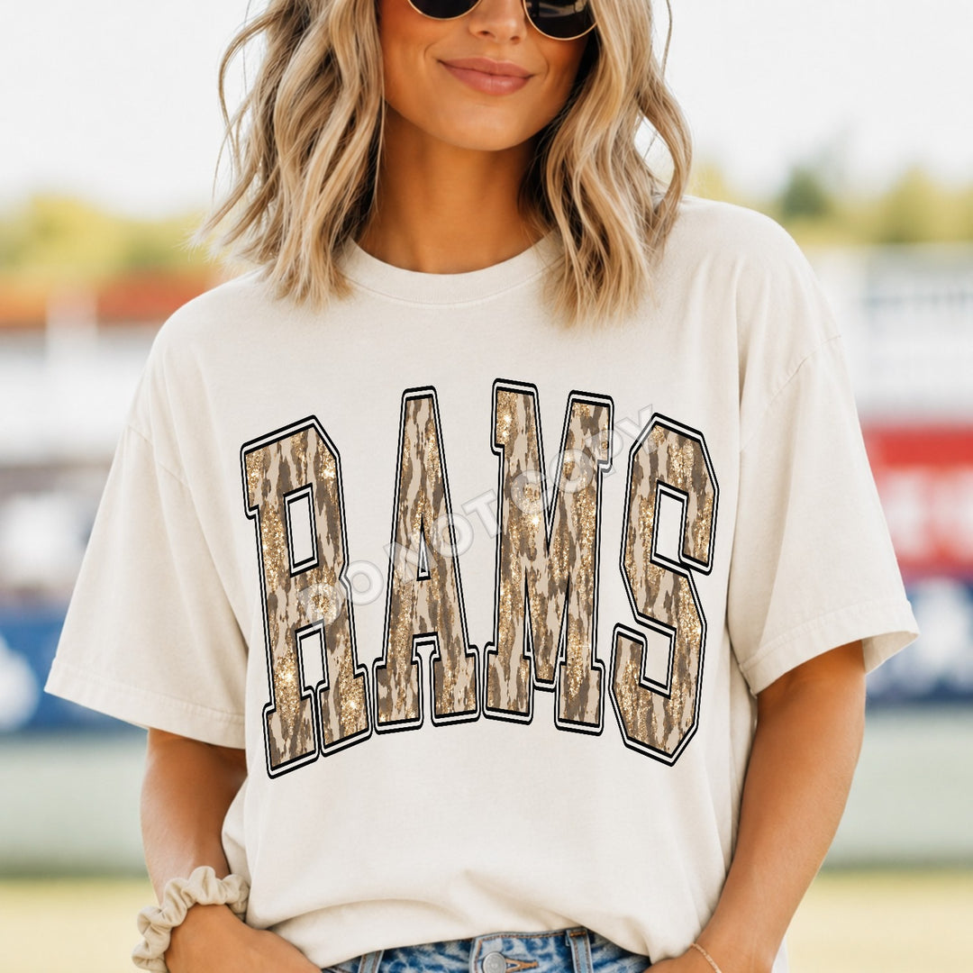 Rams Camo Leopard mascot DTF transfer