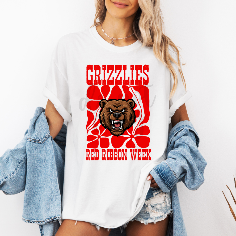 Red Ribbon Week Mascot customizable DTF transfer