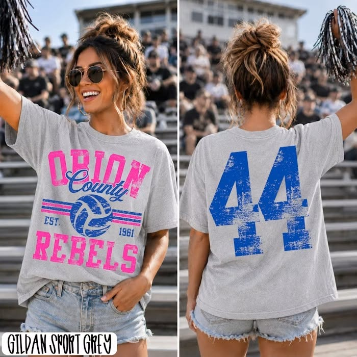 Retro Volleyball Front and Back Number customizable DTF transfer