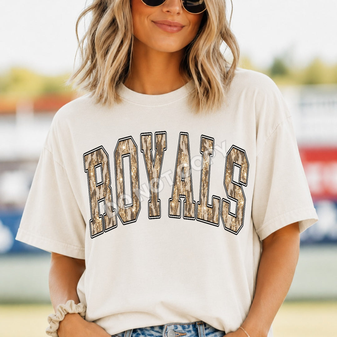 Royals Camo Leopard mascot DTF transfer