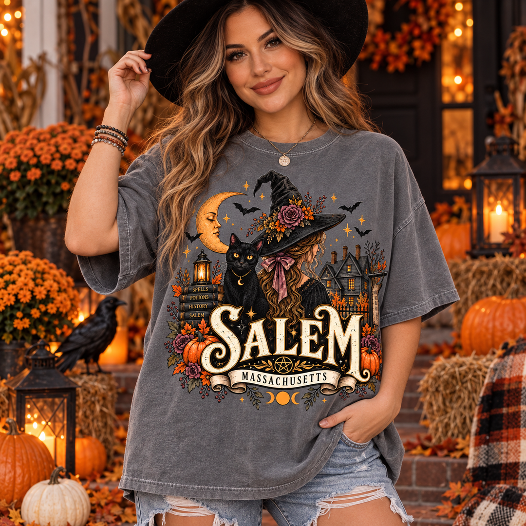 Salem Halloween DTF transfer mockup