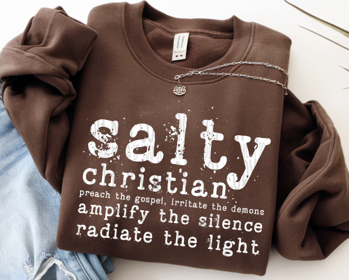 Salty Christian White DTF transfer design – image 1