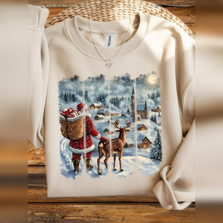 Santa Reindeer Brush – DTF Transfer