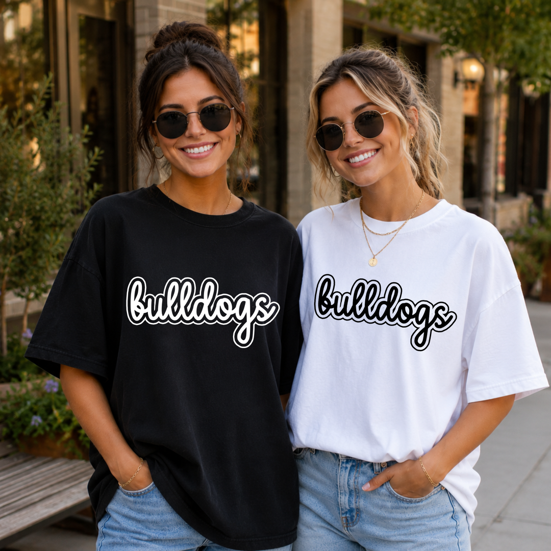 Script Bubble Double Outline School Spirit Mascot customizable DTF transfer