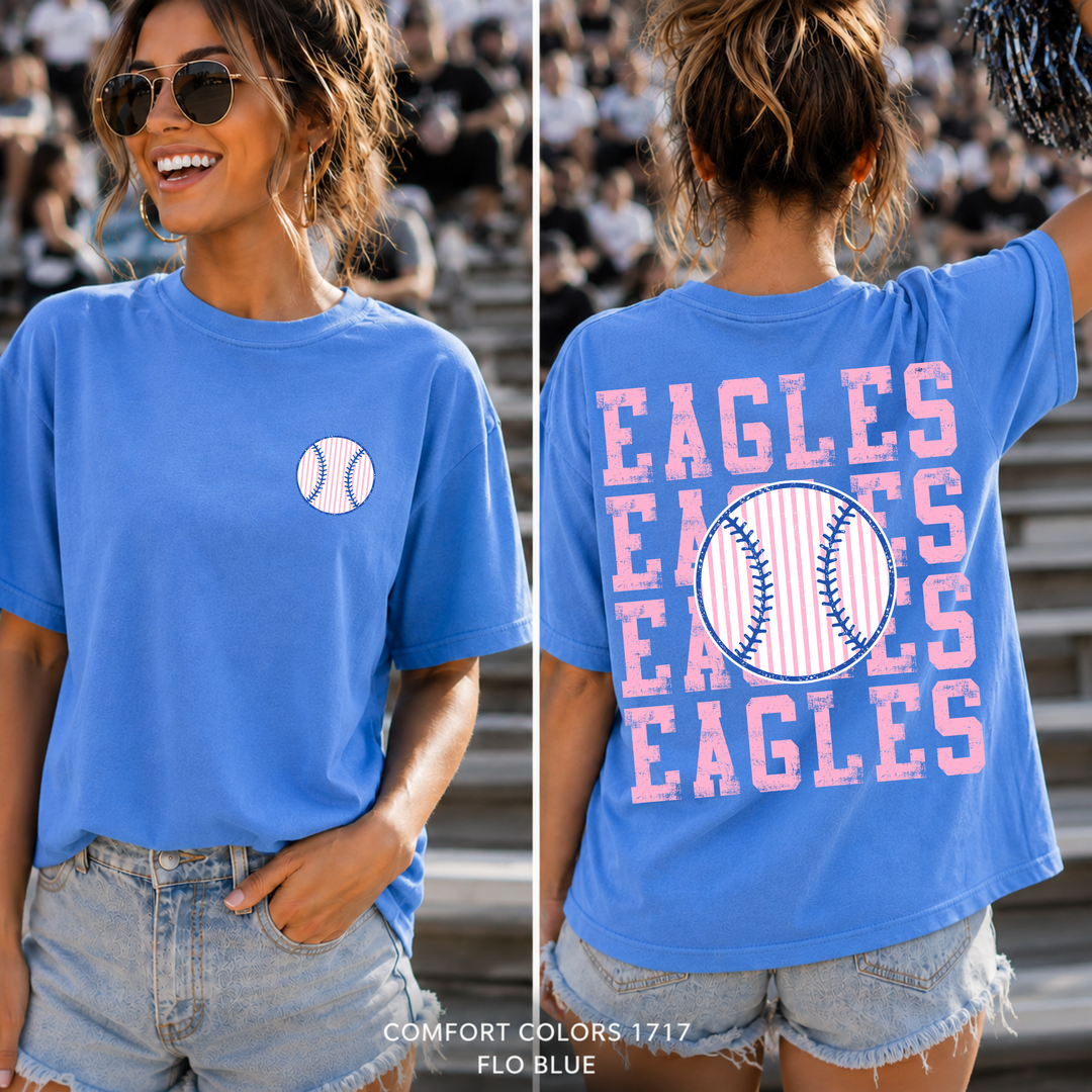 Seersucker Striped Baseball Softball customizable DTF transfer