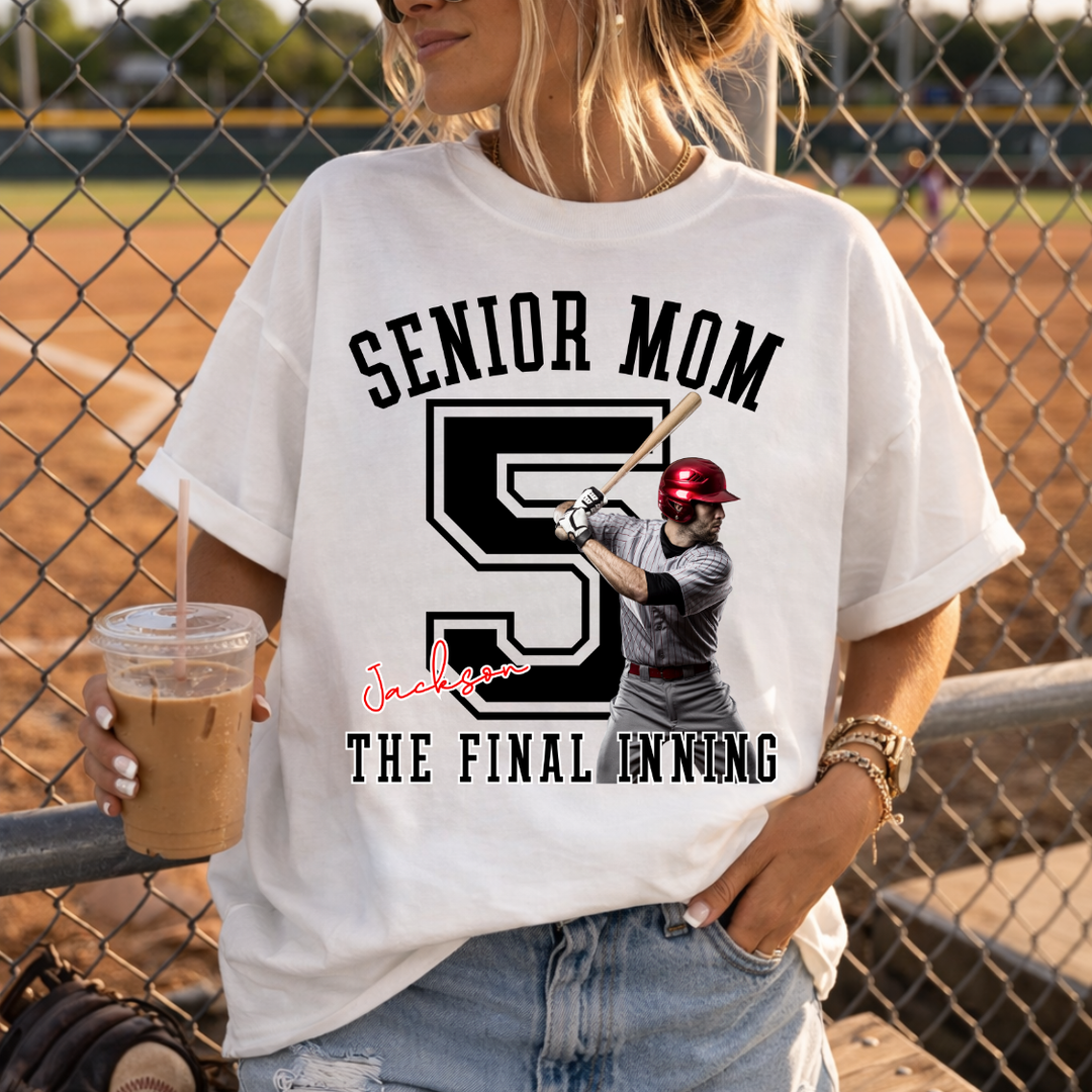 Senior Mom the Final Inning Photo customizable DTF transfer
