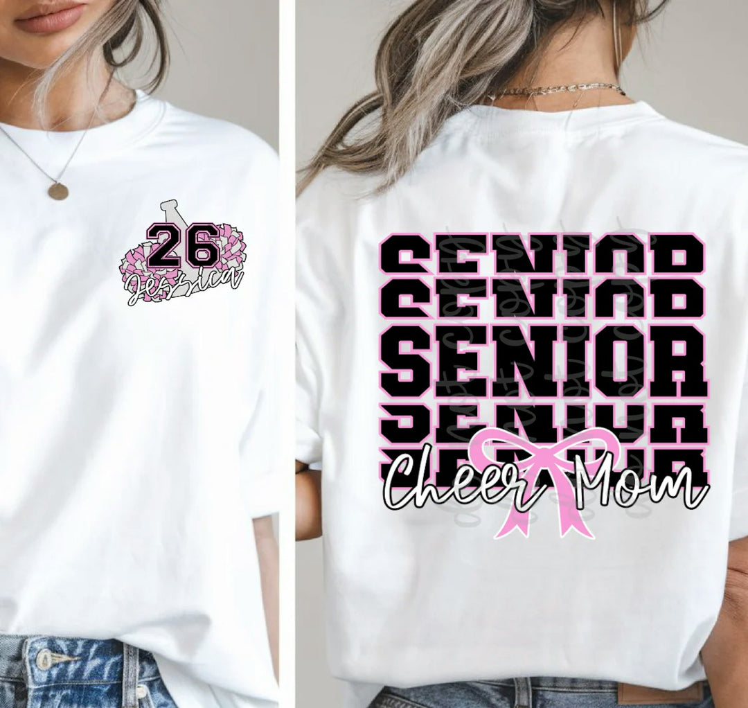 Senior Cheer Mom customizable DTF transfer mockup