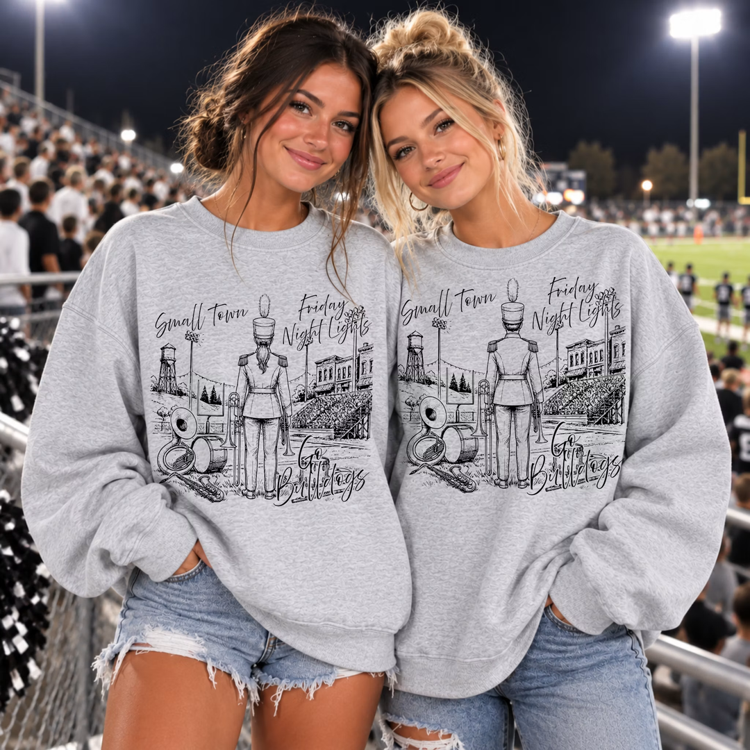 Small Town Friday Night Lights Band Duo customizable DTF transfer