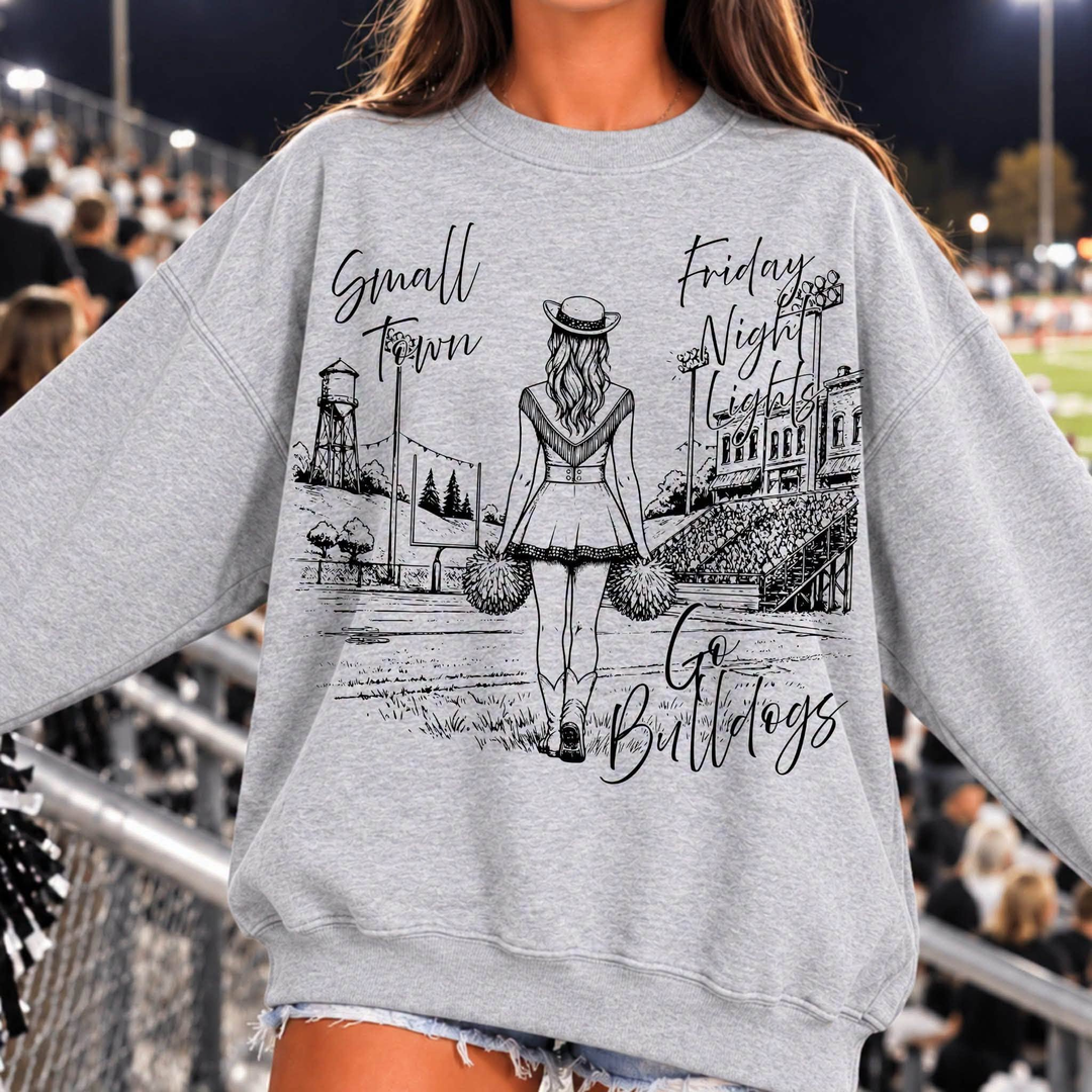 Small Town Friday Night Lights Cheer customizable DTF transfer