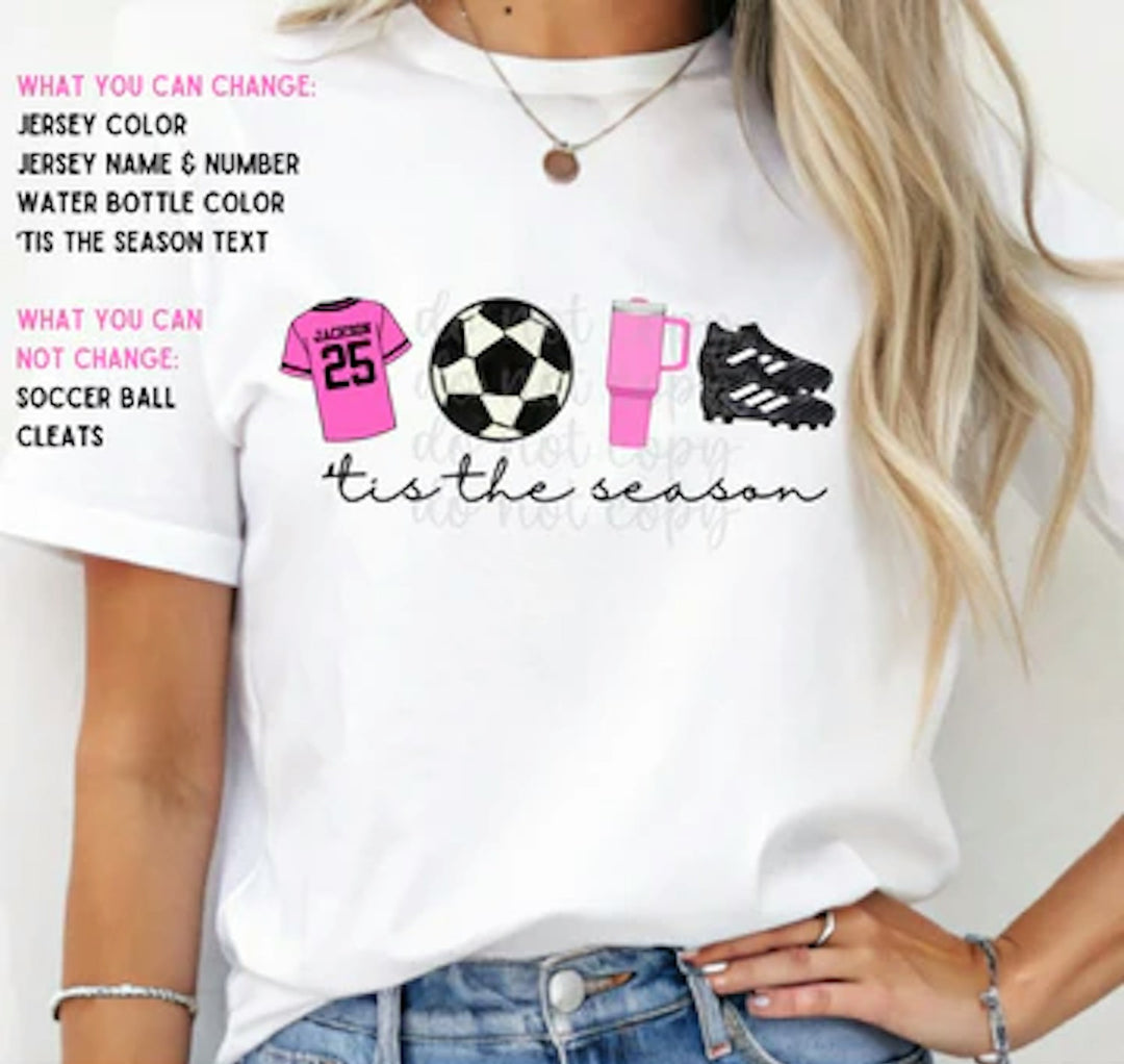 Tis the Season Soccer customizable DTF transfer mockup