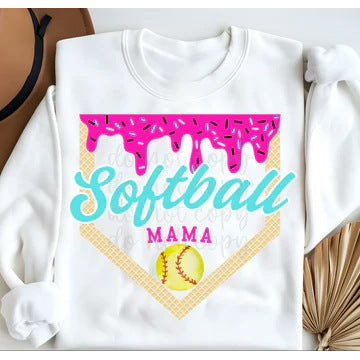 Softball Mama Drip customizable DTF transfer