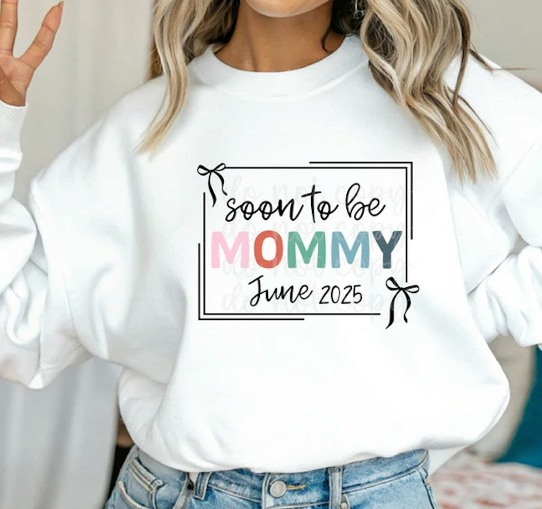 Soon to Be Mommy customizable DTF transfer mockup