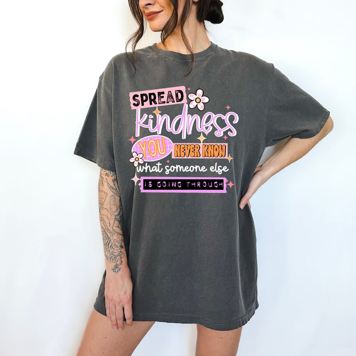 Spread Kindness You Never Know (White) DTF transfer – mockup