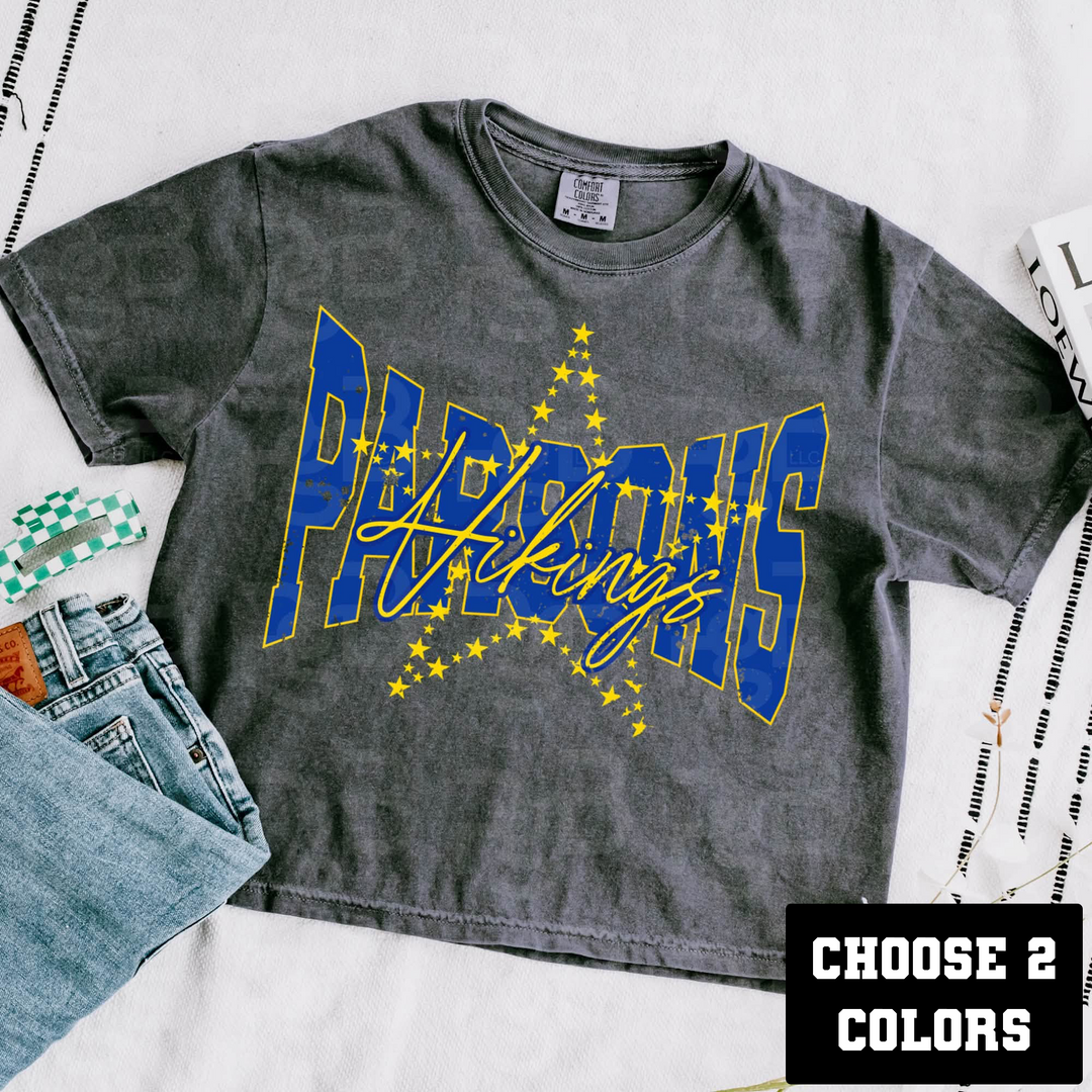 Star Struck custom completed mascot tee - choose team name and two colors