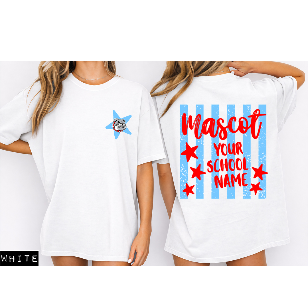 Stars and Stripes Mascot School customizable DTF transfer