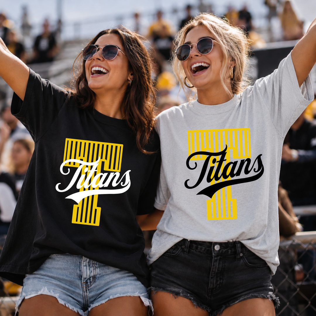 Striped Initial School Spirit customizable DTF transfer