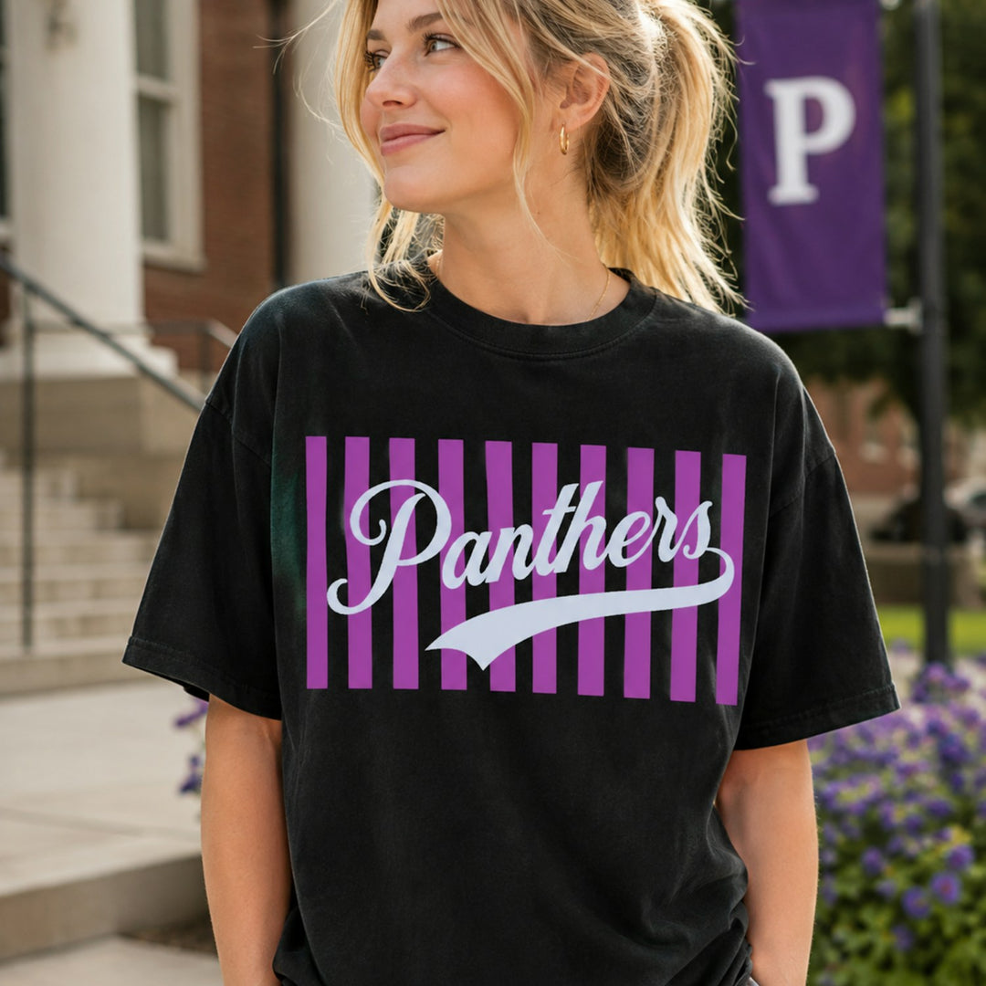 Striped School Spirit Mascot customizable DTF transfer