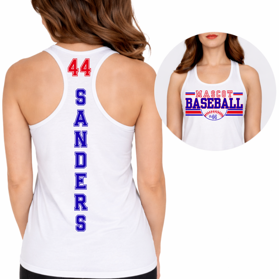 Stripes Baseball Vertical Name customizable DTF transfer