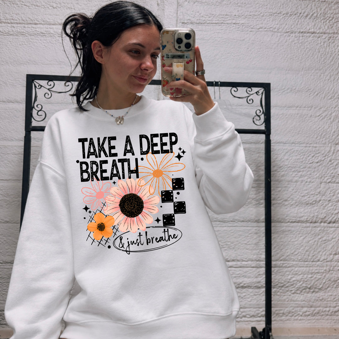 Take a Deep Breath & Just Breathe (Black) DTF transfer – mockup