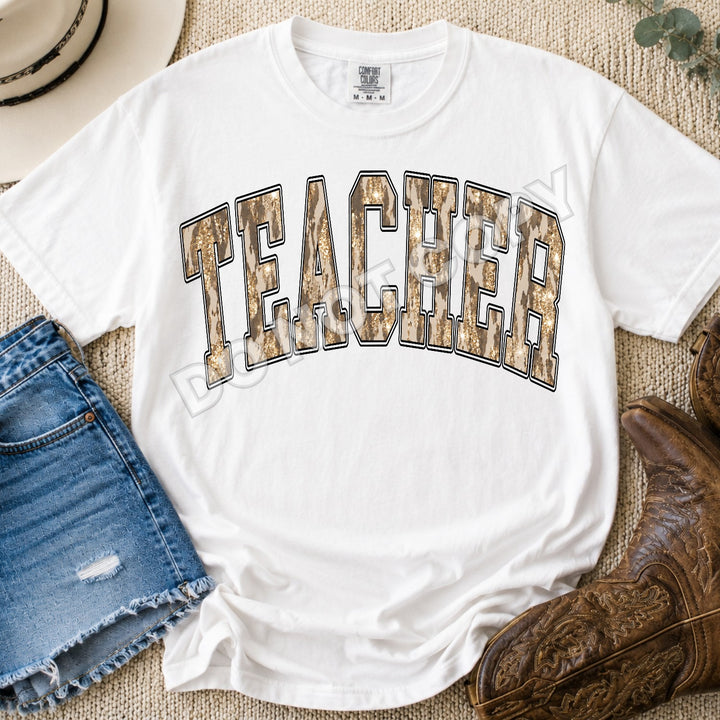 Teacher Camo Leopard DTF transfer