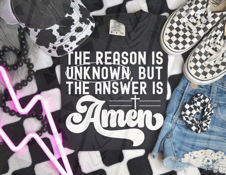 THE ANSWER IS AMEN   WHITE