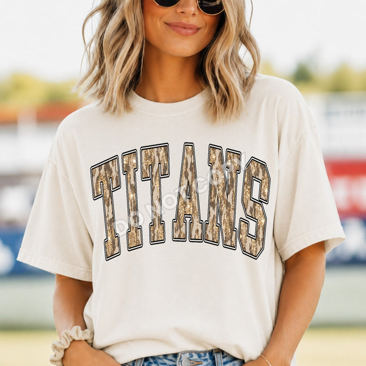 Titans Camo Leopard mascot DTF transfer