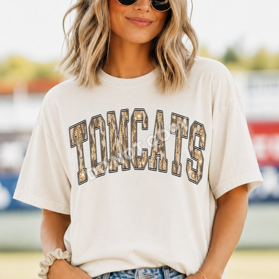 Tomcats Camo Leopard mascot DTF transfer