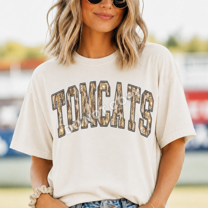 Tomcats Camo Leopard mascot DTF transfer