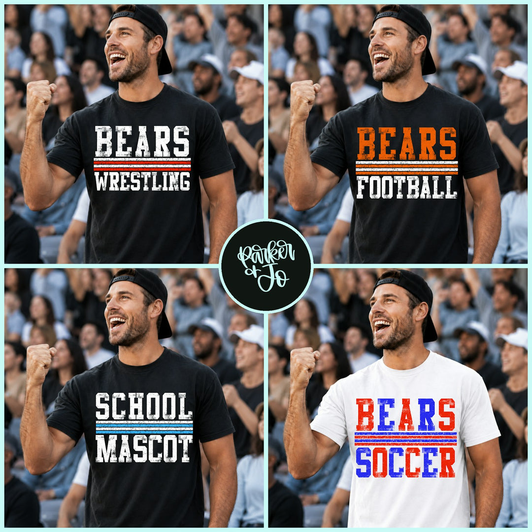 Masculine Distressed Varsity Stripes customizable DTF transfer