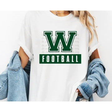 Varsity Initial Football customizable DTF transfer