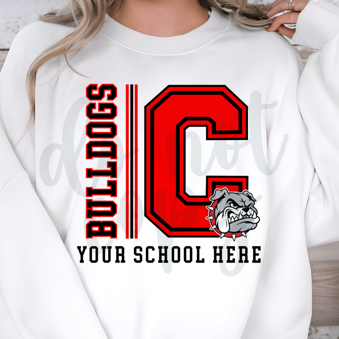 Vertical Stripes Initial Mascot customizable DTF transfer
