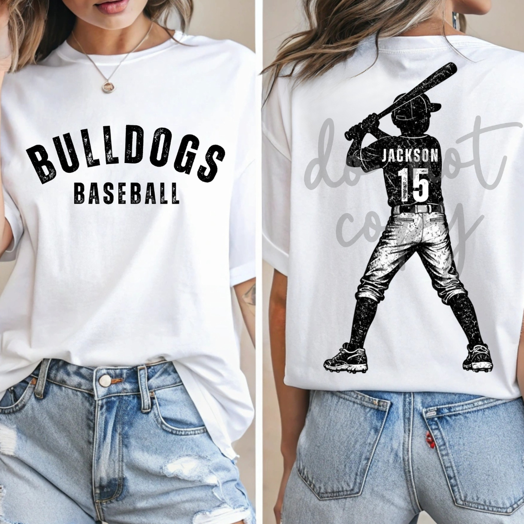 Vintage Baseball Player customizable DTF transfer