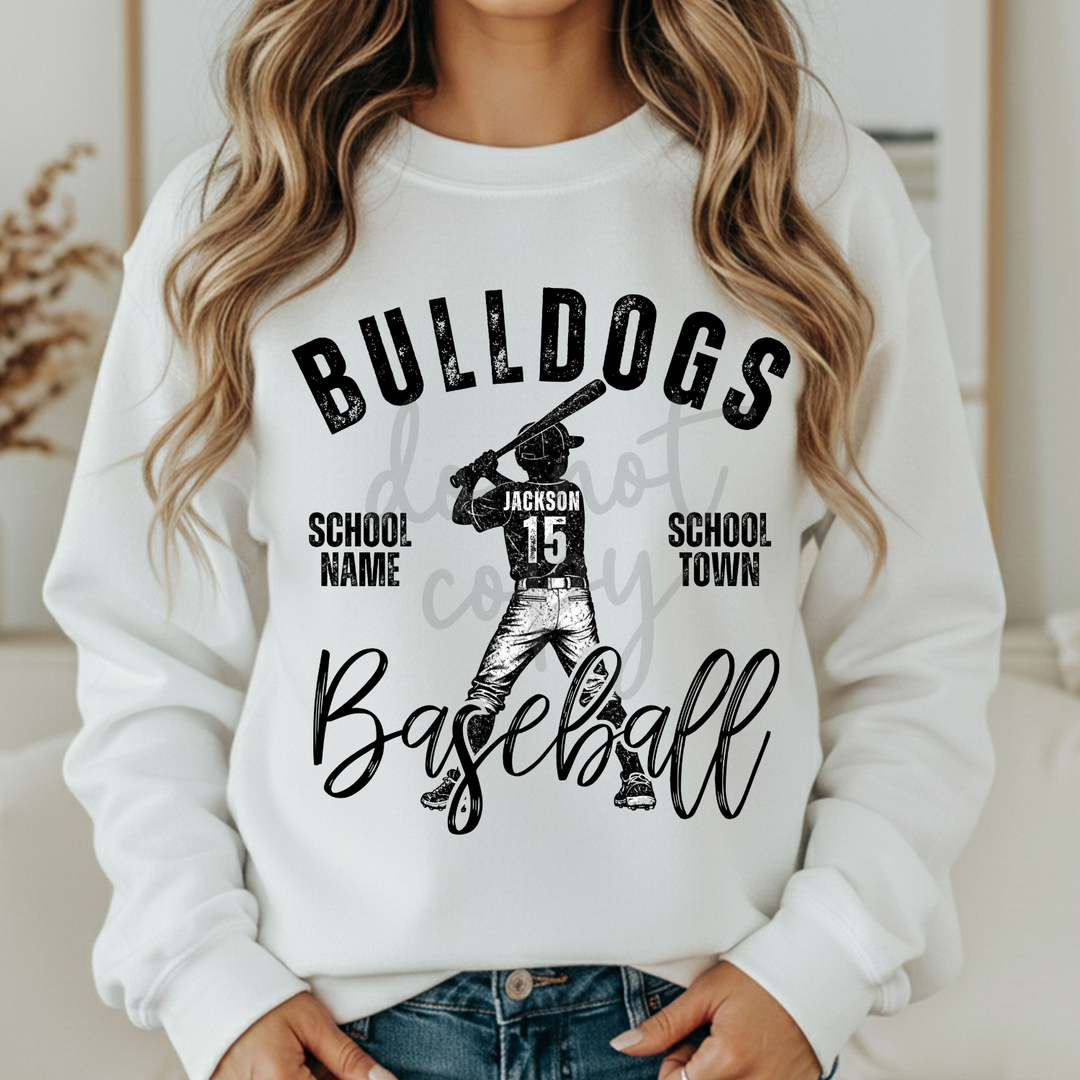 Vintage Baseball Team customizable DTF transfer