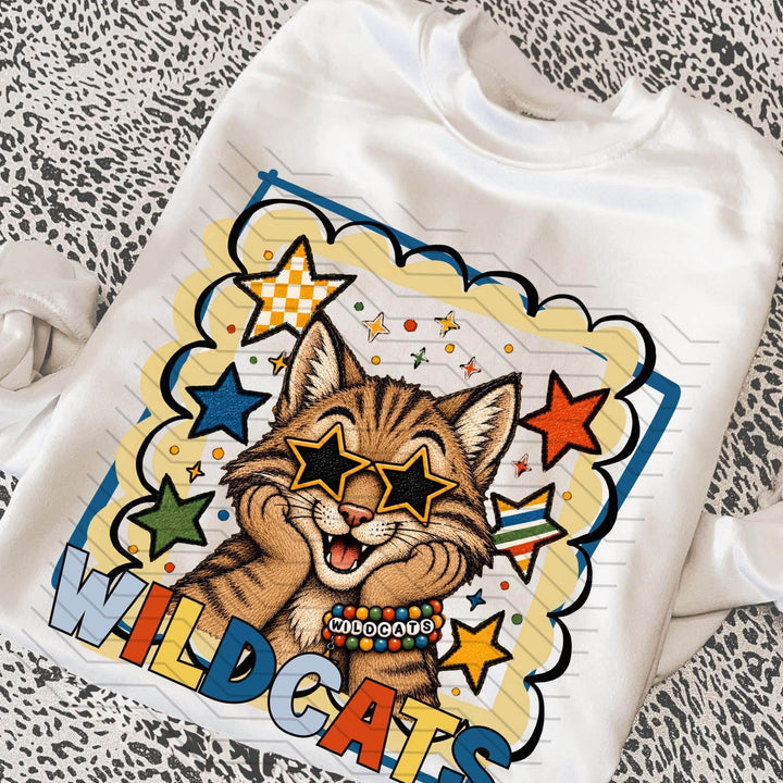 Vintage Preppy Mascots Wildcats design tee