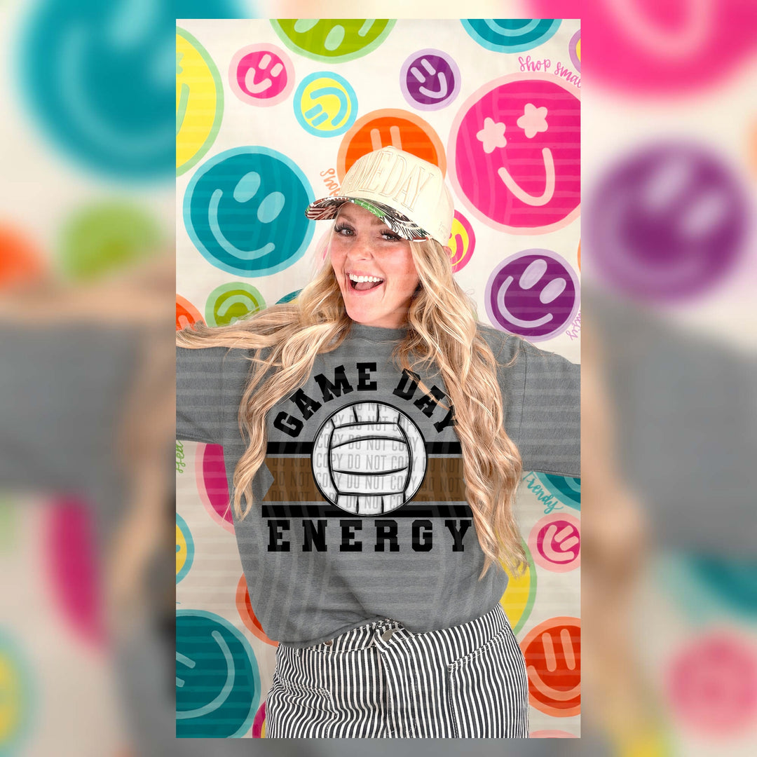 Volley Game Day Energy DTF transfer mockup
