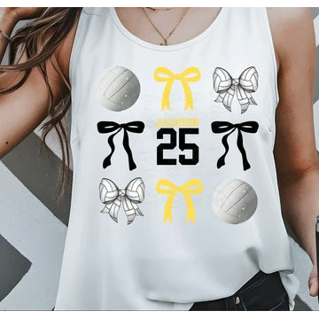 Volleyball and Bows customizable DTF transfer