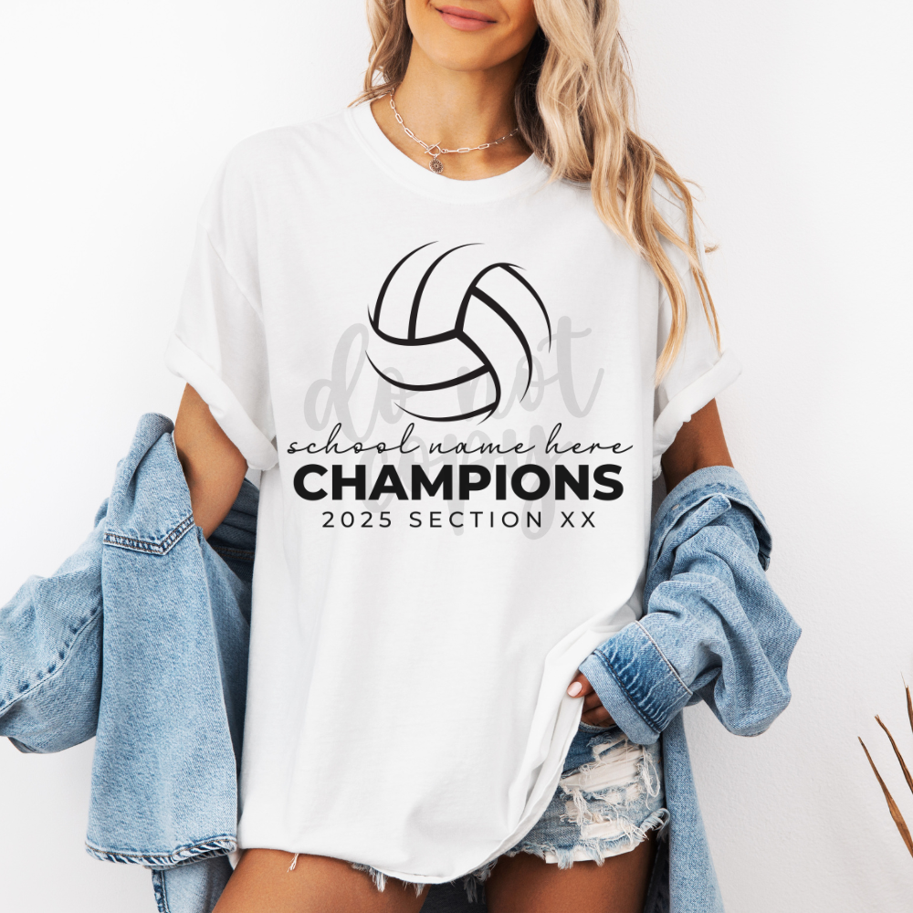 Volleyball Champions customizable DTF transfer