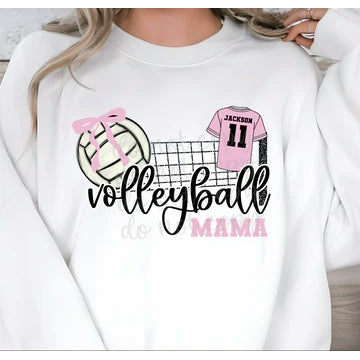 Volleyball Mama Faux Glitter Net customizable DTF transfer