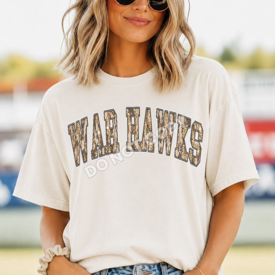 War Hawks Camo Leopard mascot DTF transfer