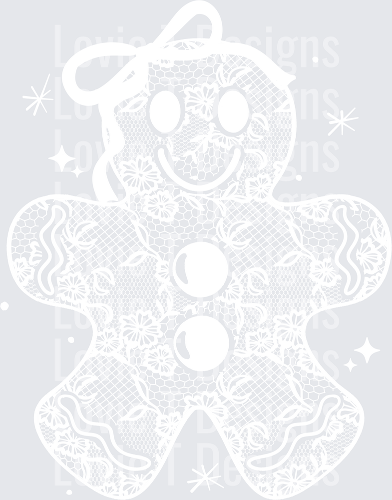 Lace Gingerbread (White) DTF transfer design