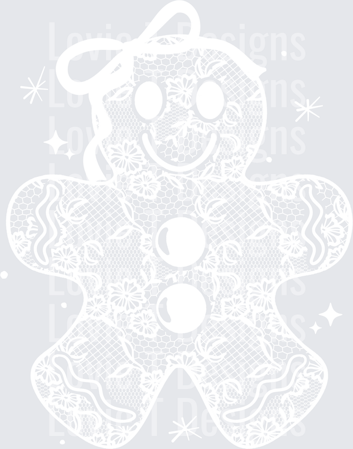 Lace Gingerbread (White) DTF transfer design