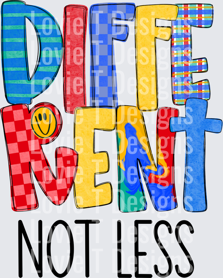 Different Not Less Blue DTF transfer design